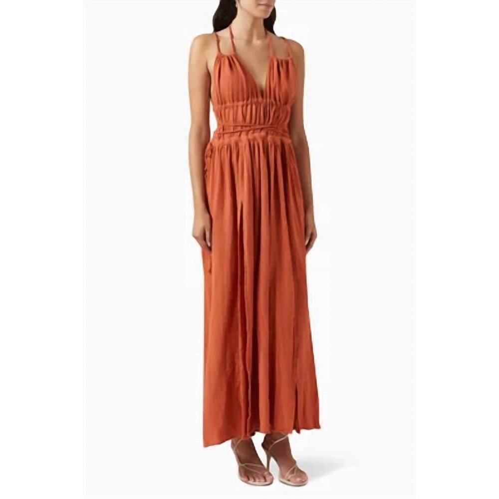 NEW CARAVANA tupaq maxi dress in burnt orange